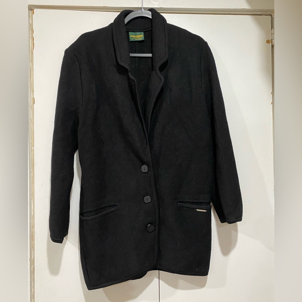 Geiger Collections Coat Womens EU 34/US Small Button Front black wool like